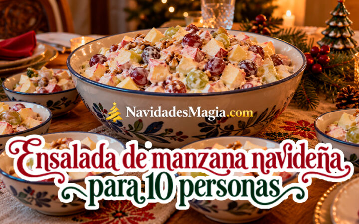 ensajada de manzana navideña para 10 personas