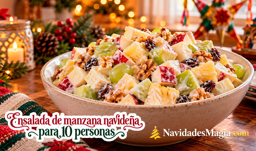 ensajada de manzana navideña para 10 personas