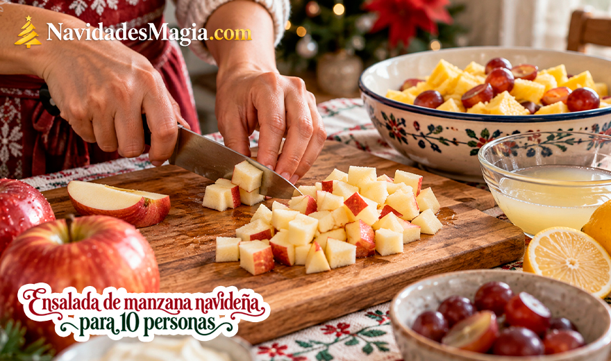 ensajada de manzana navideña para 10 personas