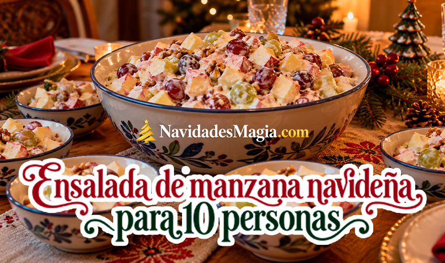 ensajada de manzana navideña para 10 personas