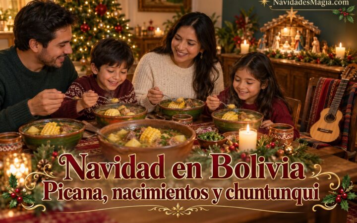 Portada ilustrada: Navidad en Bolivia: picana, nacimientos y chuntunqui